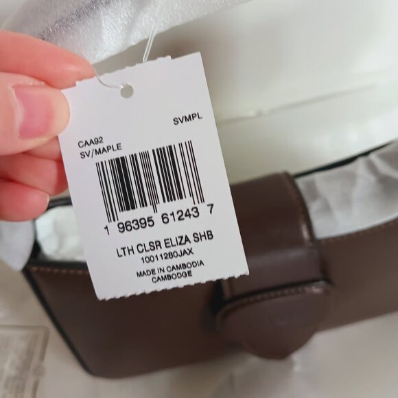 SOLD Coach Eliza Shoulder Bag w Zipper Closure Refined Calf Leather Maple CAA92 - Picture 6 of 7